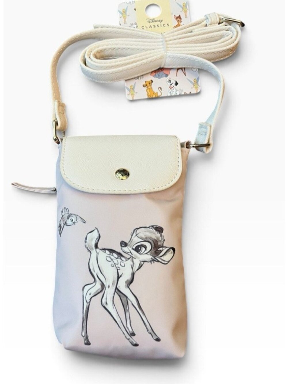 Disney Bambi Sketch Water Resistant Card Crossbody Cell Phone Bag Purse NWT